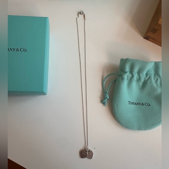 Tiffany & Co. Silver Double Heart Mini Necklace - Picture 2 of 11